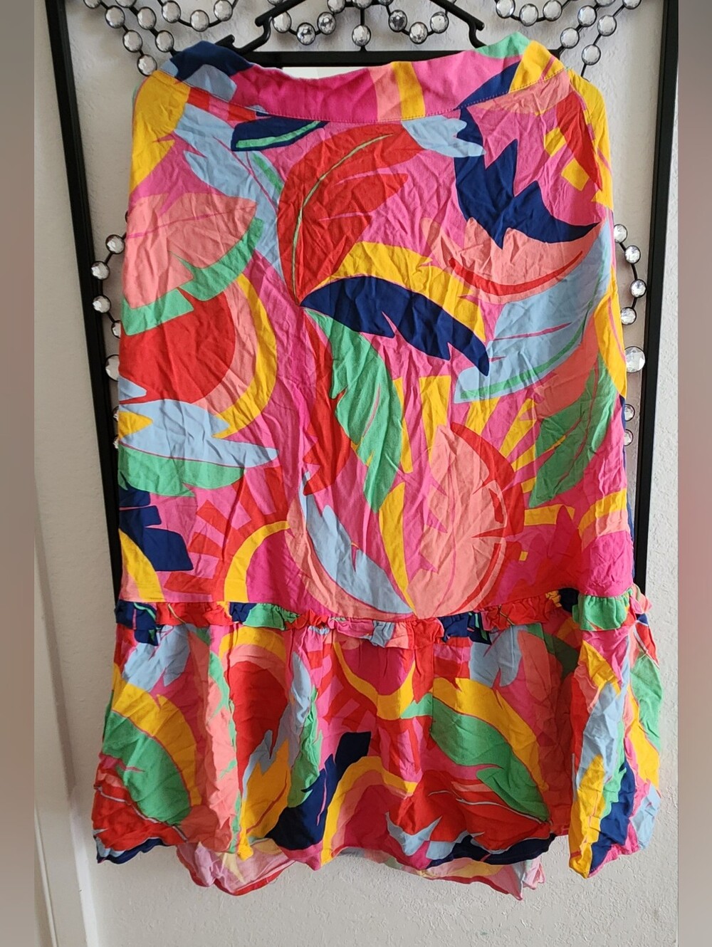 Blue Steel tropical-print midi/maxi skirt 🌸🌴 M Nwot